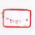 Clear Purse with Red Trim + Burgundy Gameday Charm Chain
