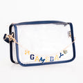 Clear Purse with Navy Trim + Orange & Navy Gameday Charm Chain