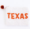 Texas Orange & White Beaded Coin Pouch