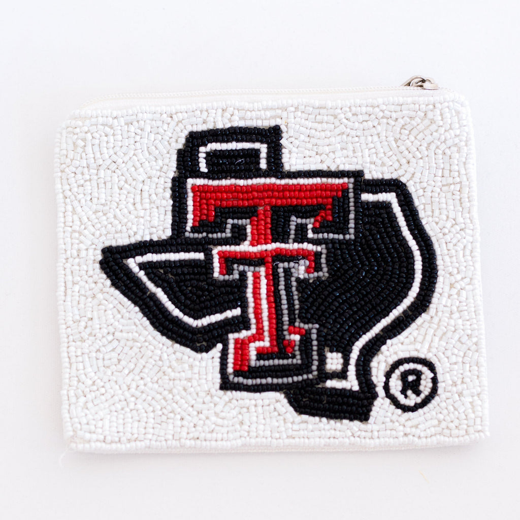 Texas Tech Beaded Coin Pouch