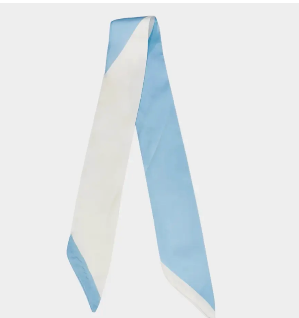 Light Blue & White Scarf Necklace